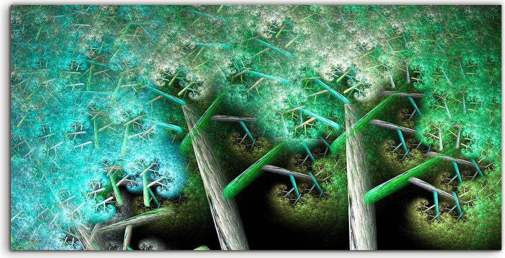 Coloray Acrylbild 120x60 Wandbild Acrylbilder Foto Zauberwald mit abstrakten Bäumen