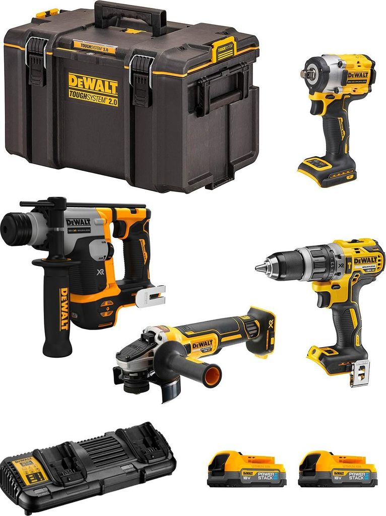 DeWALT Kit DWK405PS (DCH172 + DCF921 + DCD796 + DCG405 + 2 x 1,7 Ah + DCB132 + DS400)