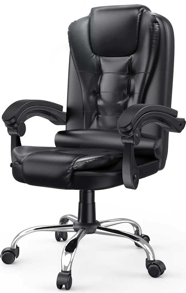 Fauteuil de bureau en cuir PU inclinable - Siège ergonomique réglable