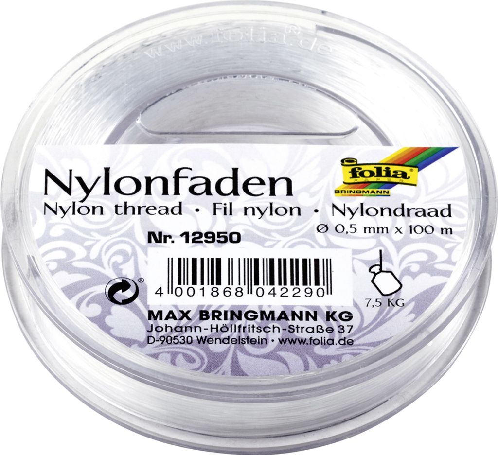 Folia 12950 Filo di nylon - 0,5 mm, bobina da 100 m Immagine del prodotto 