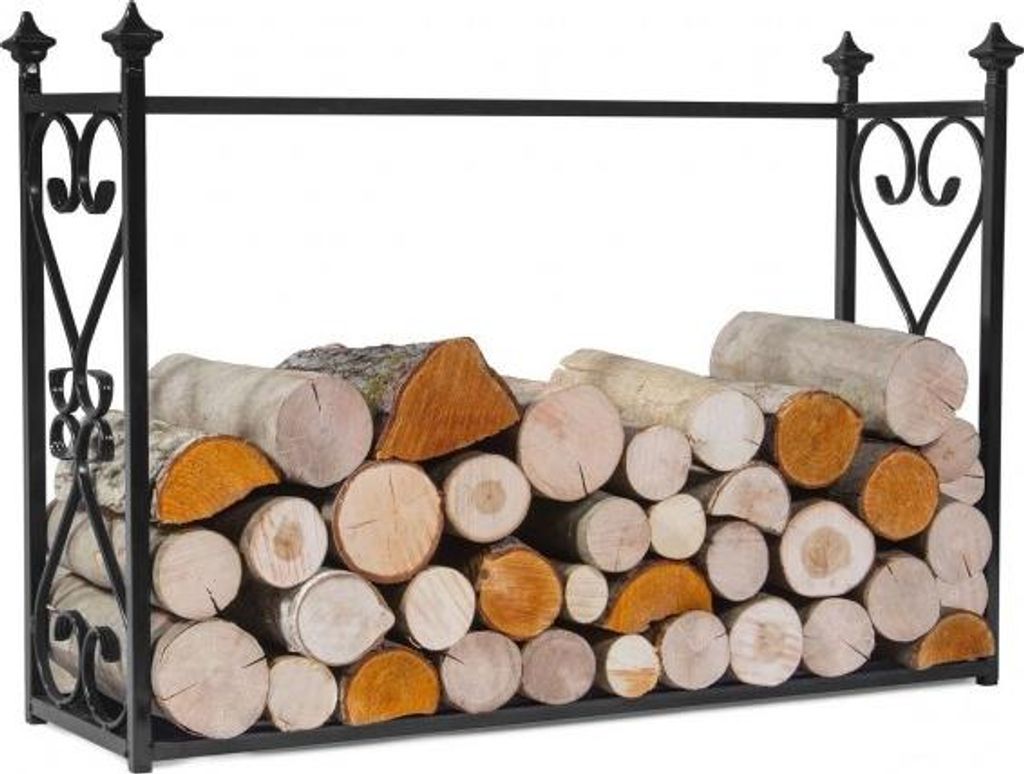 Rechteckiger Holzscheithalter aus schwarzem Stahl "ALDI" 60x90x25 cm COOK KING