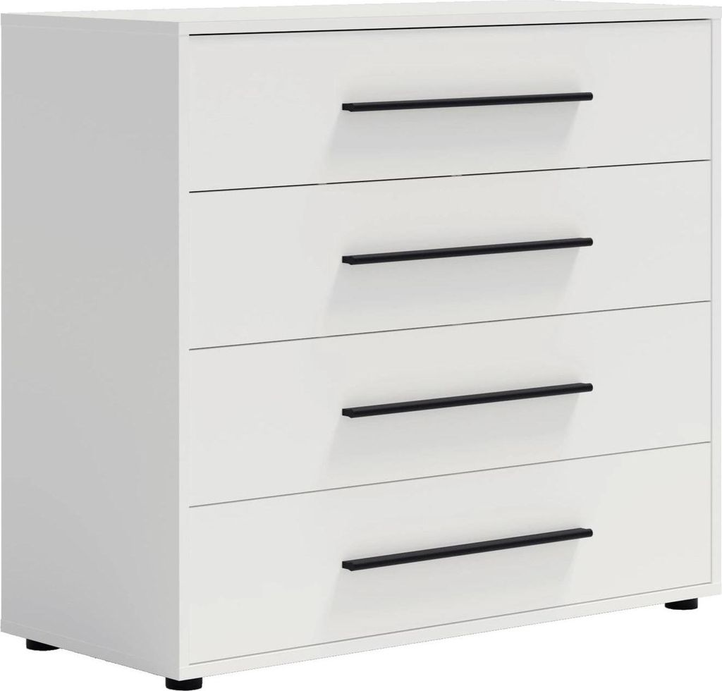 Modena K4SZ Kommode 100 cm – moderne Kommode mit 4 großen Schubladen, funktionaler Stauraumschrank für Wohnzimmer, Schlafzimmer, Jugendzimmer u...