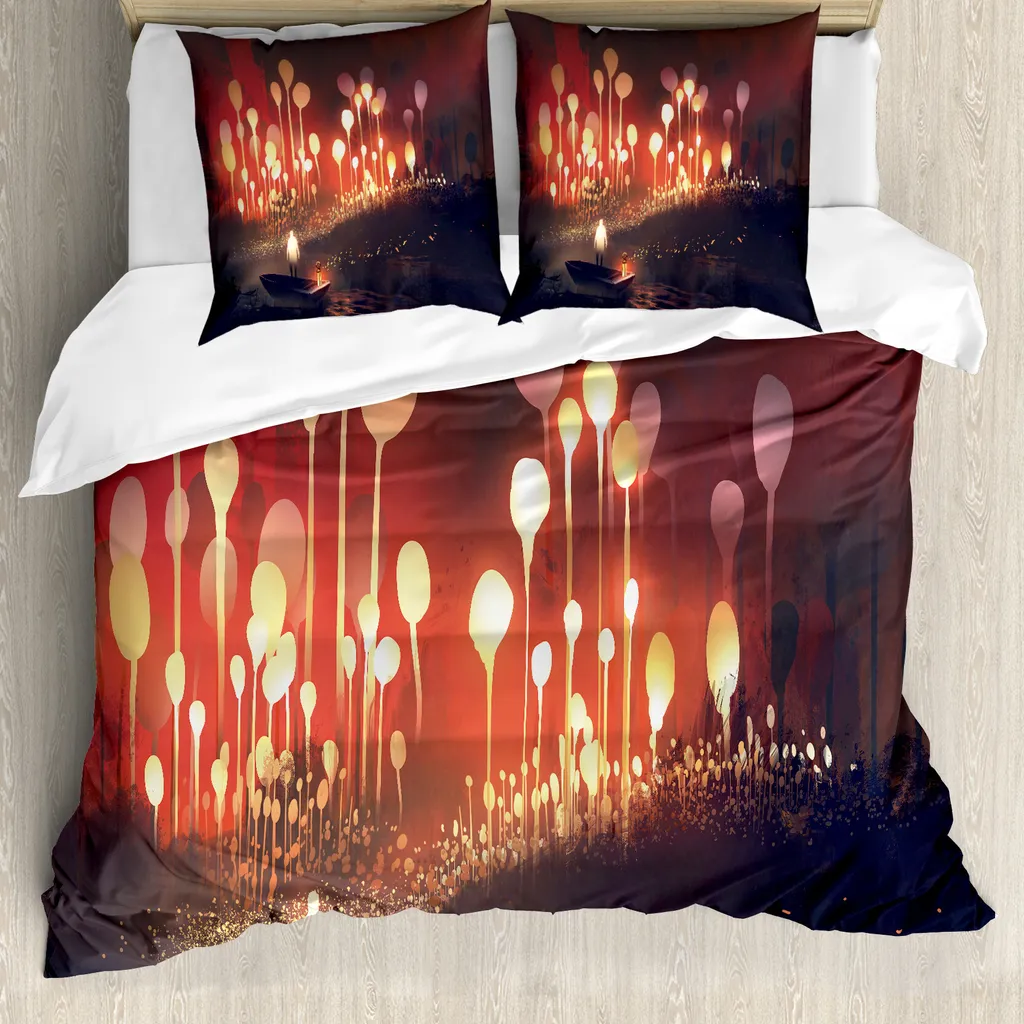 Set Letto Matrimoniale ABAKUHAUS Antiacaro Giallo Rubino Notturno