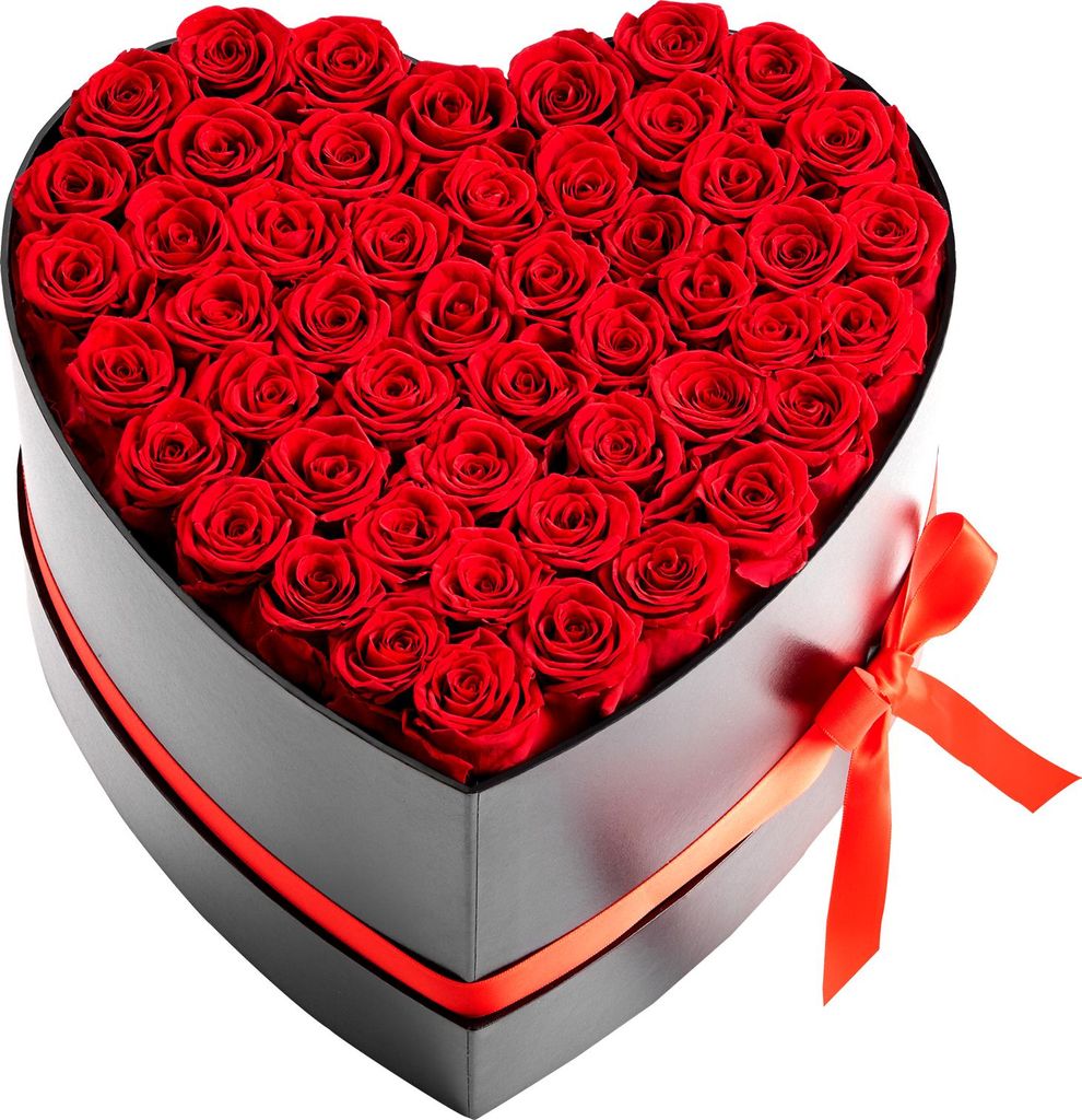 SucceBuy 50 pezzi di rose conservate in scatola a cuore, Immagine del prodotto 