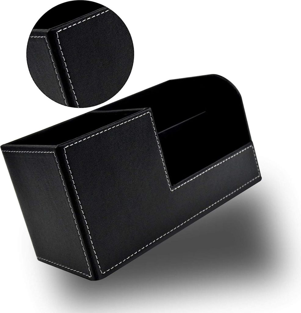 Lederner Büro-Organizer Office Kunstleder - Multifunktionaler Büro-Organizer - Schwarze Aufbewahrungsbox - Stifthalter - Büroaufbewahrung - Gesc...