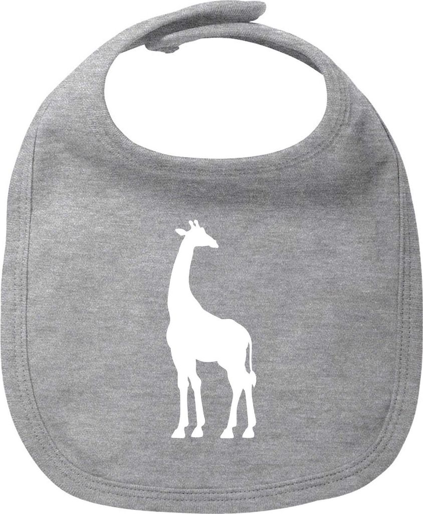 Huuraa Baby Lätzchen Giraffe Silhouette Heather Grey Klettverschluss Baumwolle Latz Geschenkidee