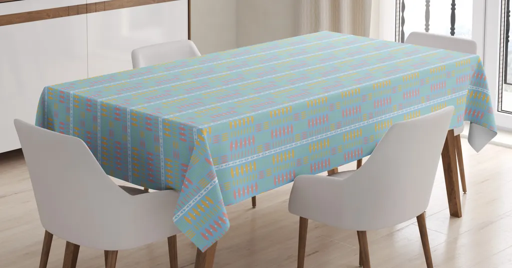 ABAKUHAUS Tovaglia Africana Colorata – Arte Indigena, Rettangolare 140x200 Cm, In Poliestere, Resistente Alle Macchie, Per Cucina E Sala Da Pranzo