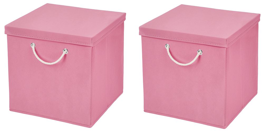 2 Stück Rosa Faltbox 30 x 30 x 30 cm  Aufbewahrungsbox Produktbild 