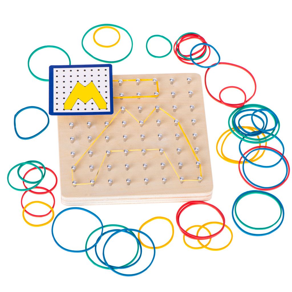Geoboard geoplan dřevěná skládačka vytvářející tvary pomocí Obrázek produktu 2