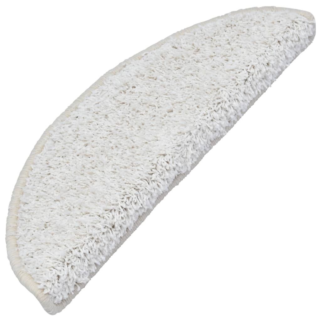 vidaXL Stufenmatten 15 Stk. 65x21x4 cm Weiß Halbrund Groß Produktbild 