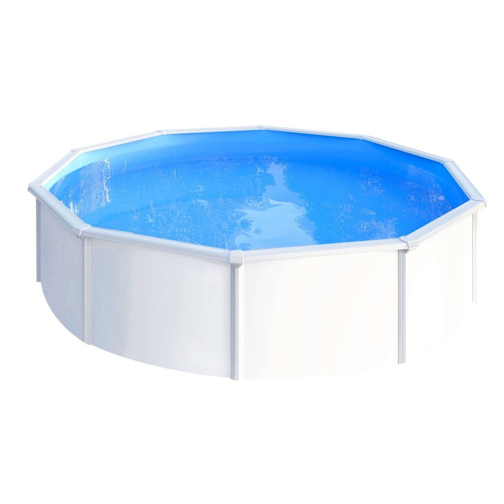 Stahlwandpool rund 460x120 cm, Stahl 0,4 mm weiß, Folie 0,3 Produktbild 