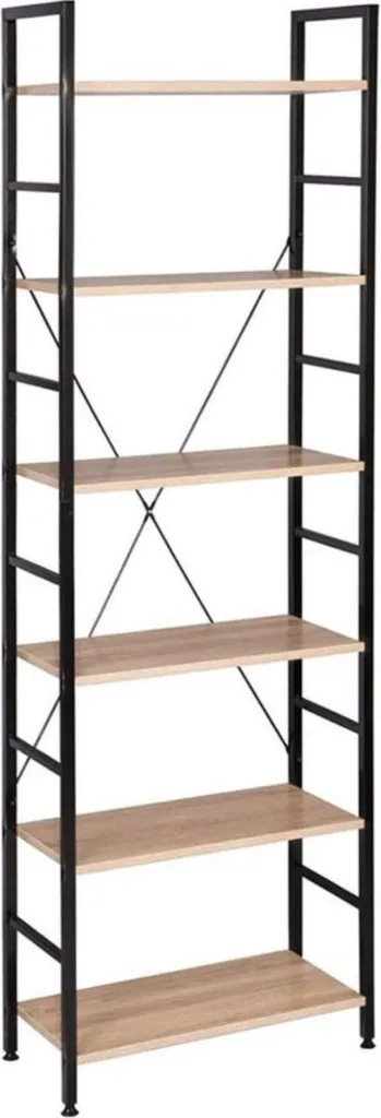Étagère de Rangement Industrielle Bolt Edge 6 Couches en Bois et Métal