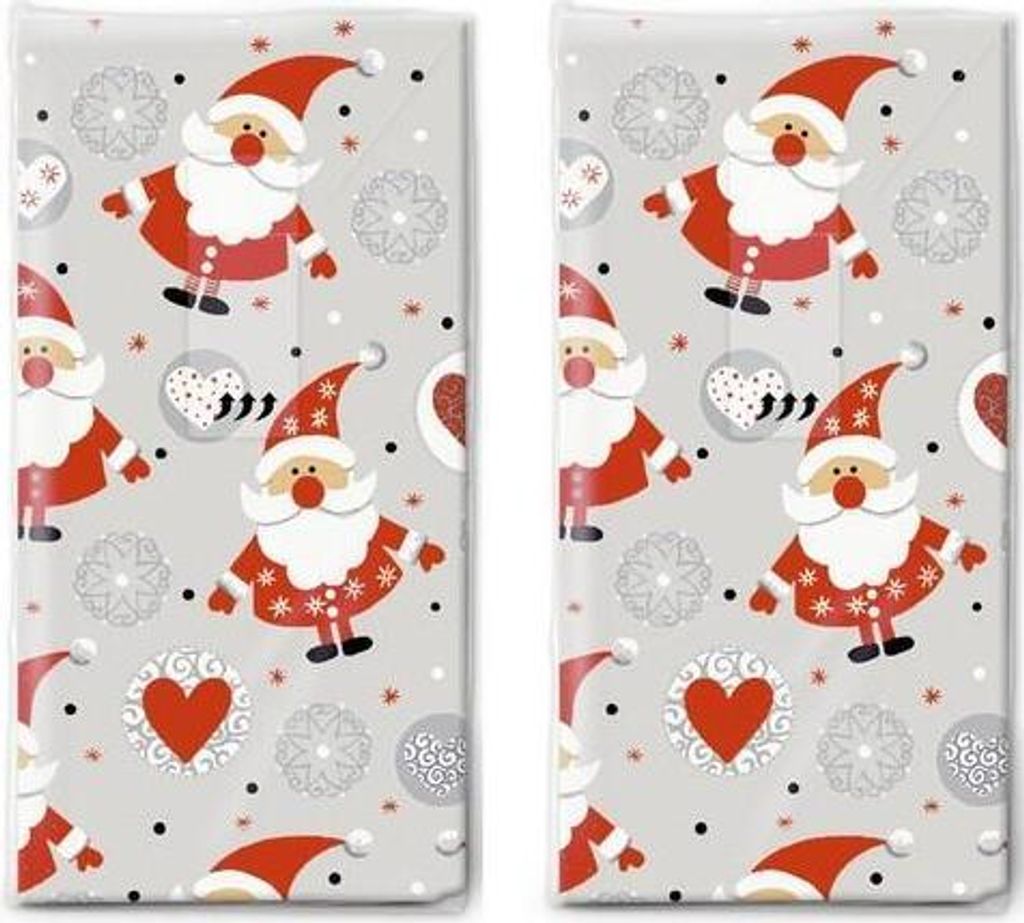 AV 2x 10 Taschentücher Funny Santas - Spaßige Weihnachtsmänner