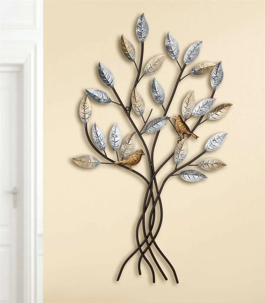 Décoration Murale Arbre de Vie en Métal Marron 50x76cm Design Gilde VE2