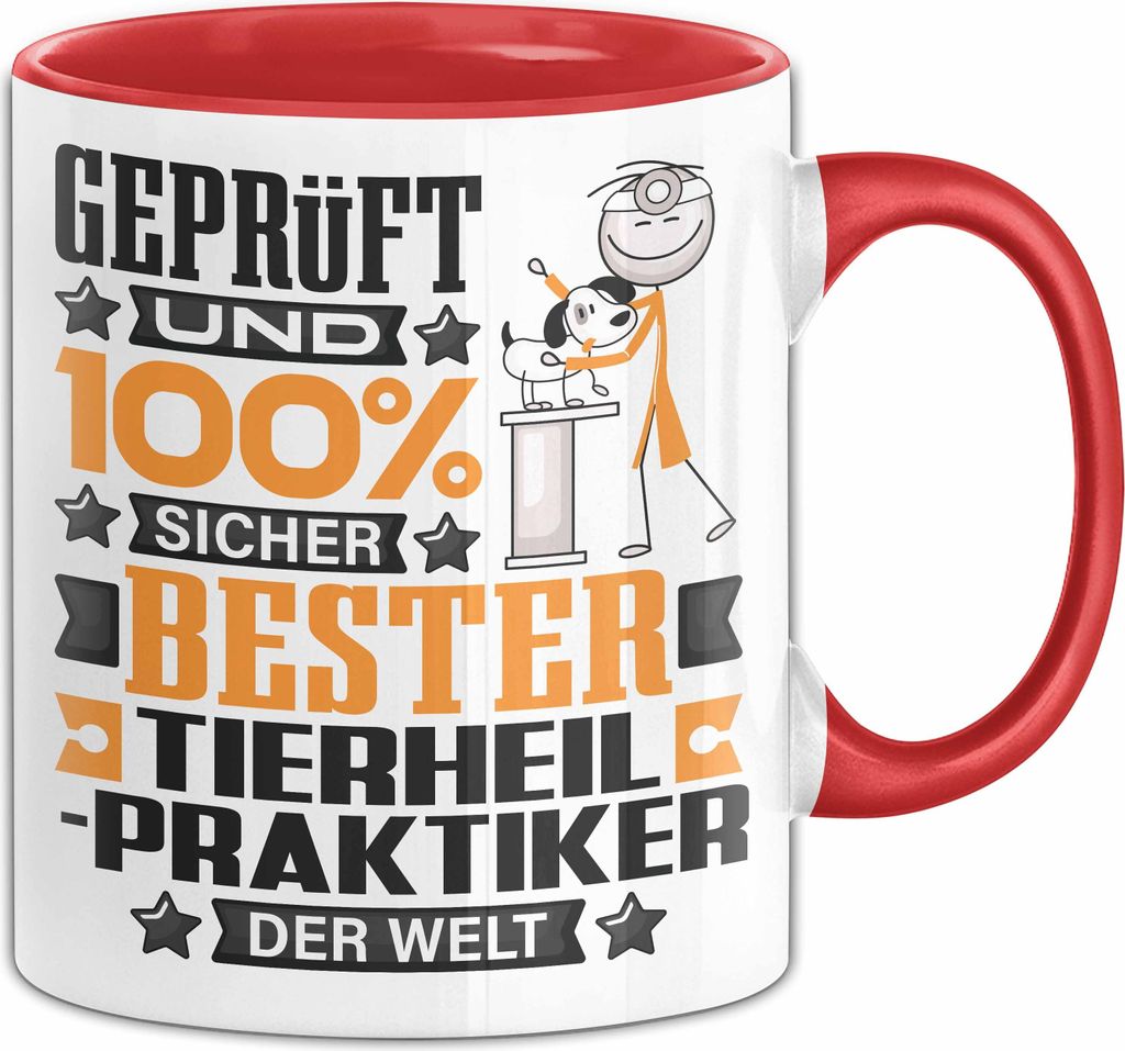 Tierheilpraktiker Geschenk Lustiger Spruch für Tierheilpraktiker Geschenkidee Bester Tierheilpraktiker Der Welt (Rot)