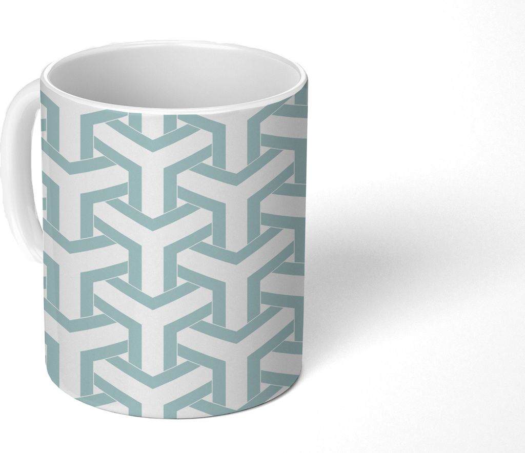 MuchoWow Tasse Kaffeetasse Kaffeebecher 350 ml Gestaltung - Linie - Muster Teetasse - Fototasse - Becher - Keramikbecher - Teebecher - Kaffeetass...