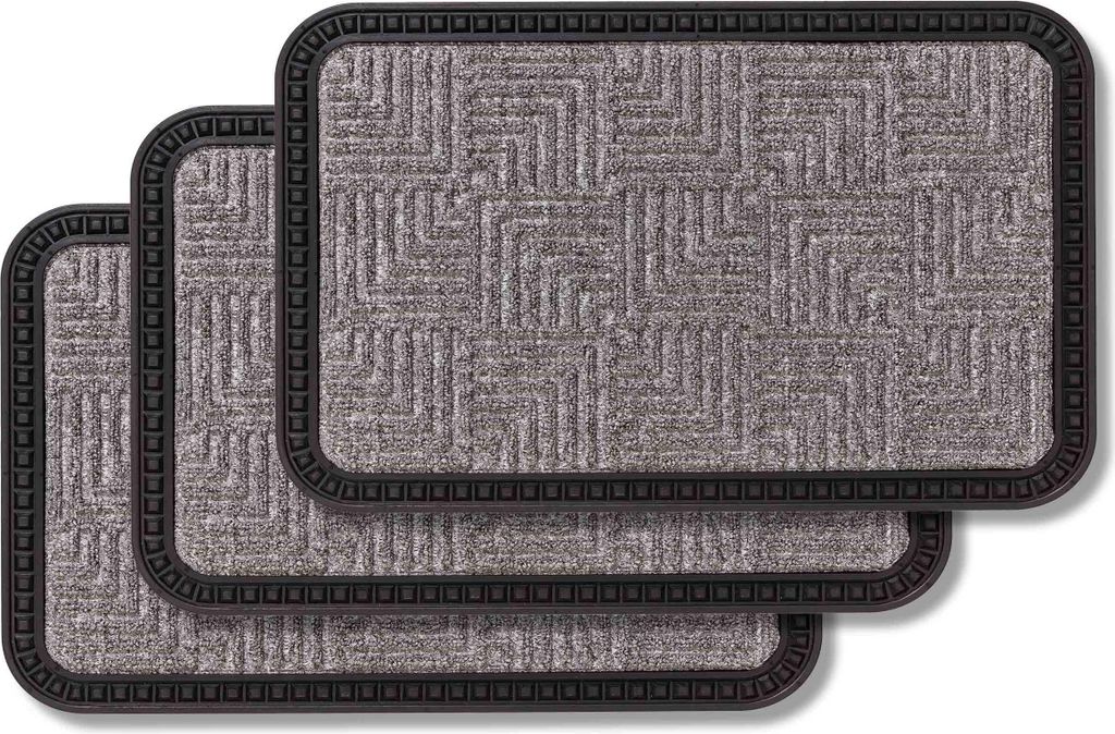 Astra Fußmatte Außen BORDER STAR 3ER SET Silber 40 x 60 cm