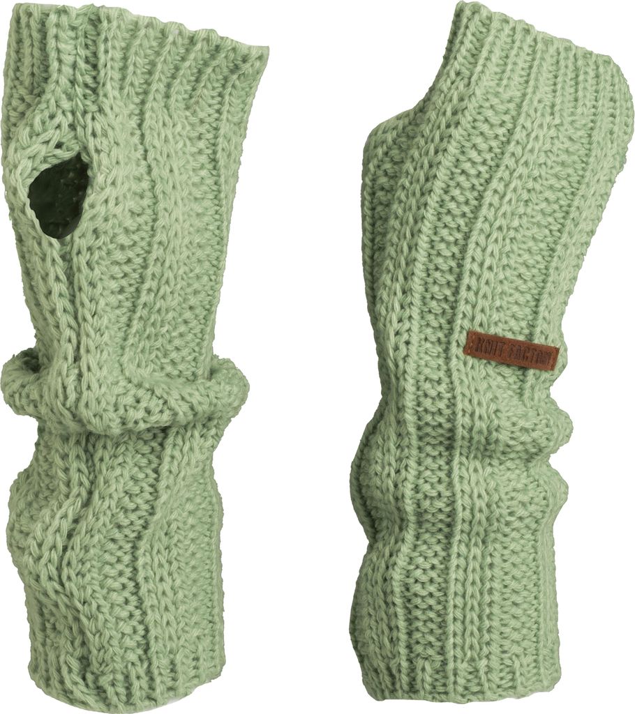 Knit Factory Nica Armwärmers - Sage Green - One Size
