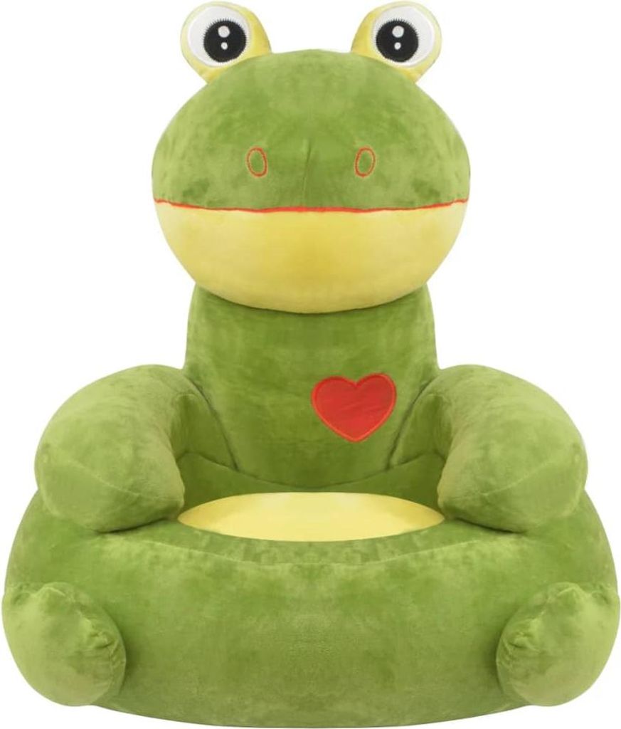 vidaXL Plüsch-Kindersessel Frosch Grün