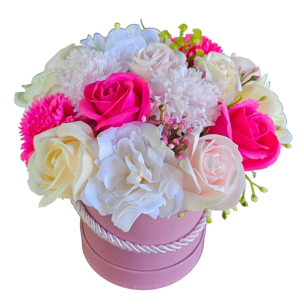Blumenkasten mit Seifenblumen - Geschenk Seife Rosen Damich