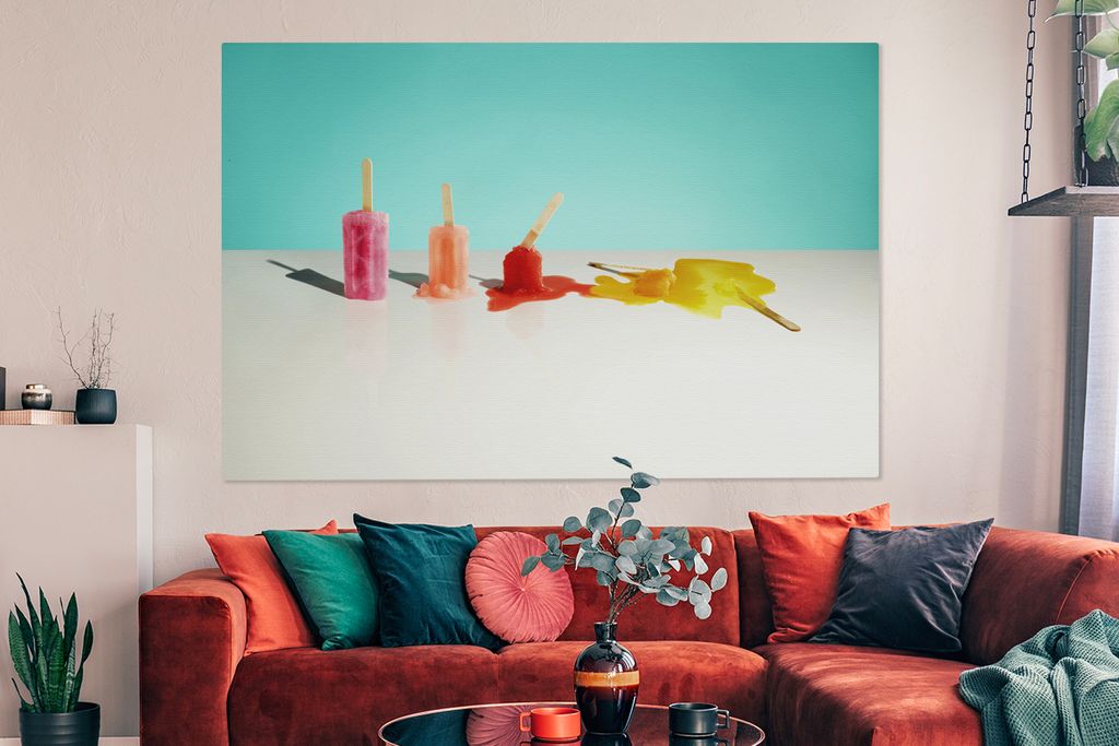 OneMillionCanvasses - Leinwandbilder - 150x100 cm, Fünf Farben verschmelzen, Wandbilder Kunstdruck Wanddekoration