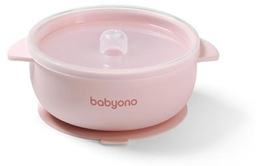 Ciotola in silicone con ventosa e coperchio - rosa Immagine del prodotto 