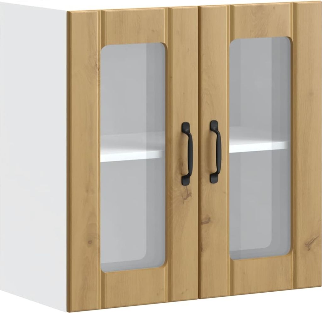 Hochwertig Küchen-Hängeschrank mit Glastür Artisan-Eiche Holzwerkstoff 853916