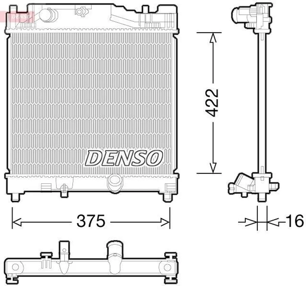 Radiateur de refroidissement eau pour Toyota IQ - Qualité DENSO DRM50056