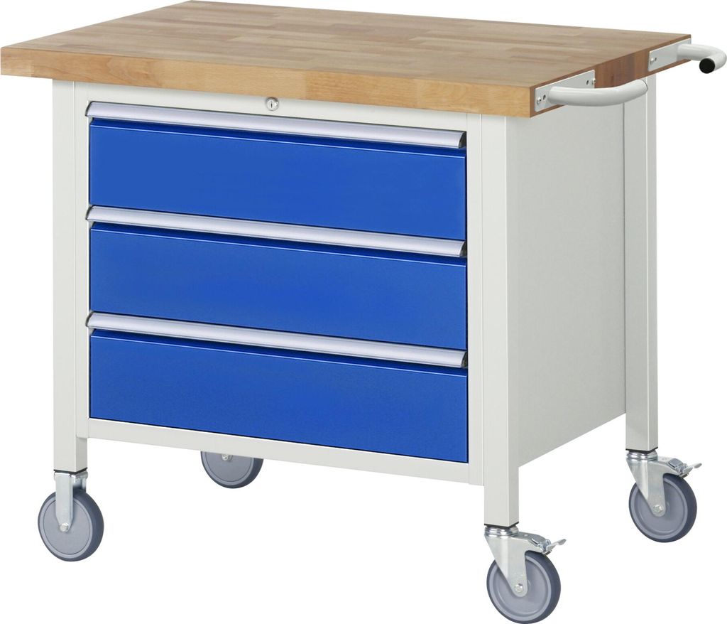 Rau Fahrbare Werkbank 8257, B1000xT700xH880mm, 3x Schublade-TA
