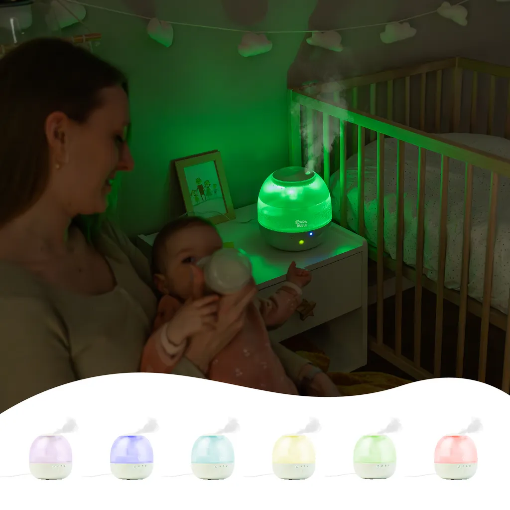 Humidificateur d'air Bubble Silencieux 400ml - Diffuseur LED 7 Couleurs - 6