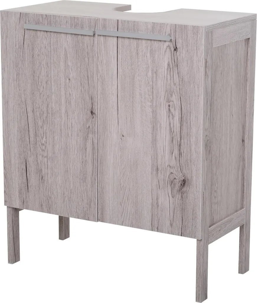 Armoire de salle de bain 2 portes 60x30x70 cm rangement blanc compact