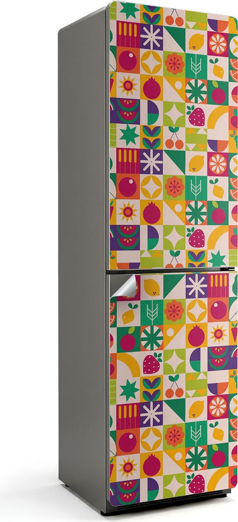 Minimalistisches Blumenarrangement – Kühlschrank Aufkleber – Klebefolie Kühlschrank – Kühlschrank Nachbildung – Kühlschrankfolie selbst...