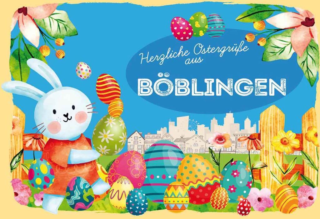 vianmo Holzschild 20x30 cm Ostergrüße BÖBLINGEN Ostern