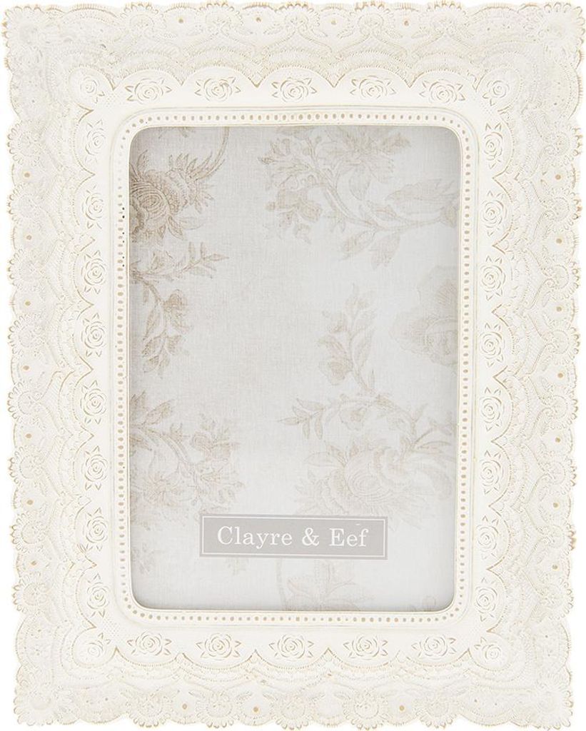 Clayre & Eef Bilderrahmen 10x15 cm Weiß Kunststoff Produktbild 