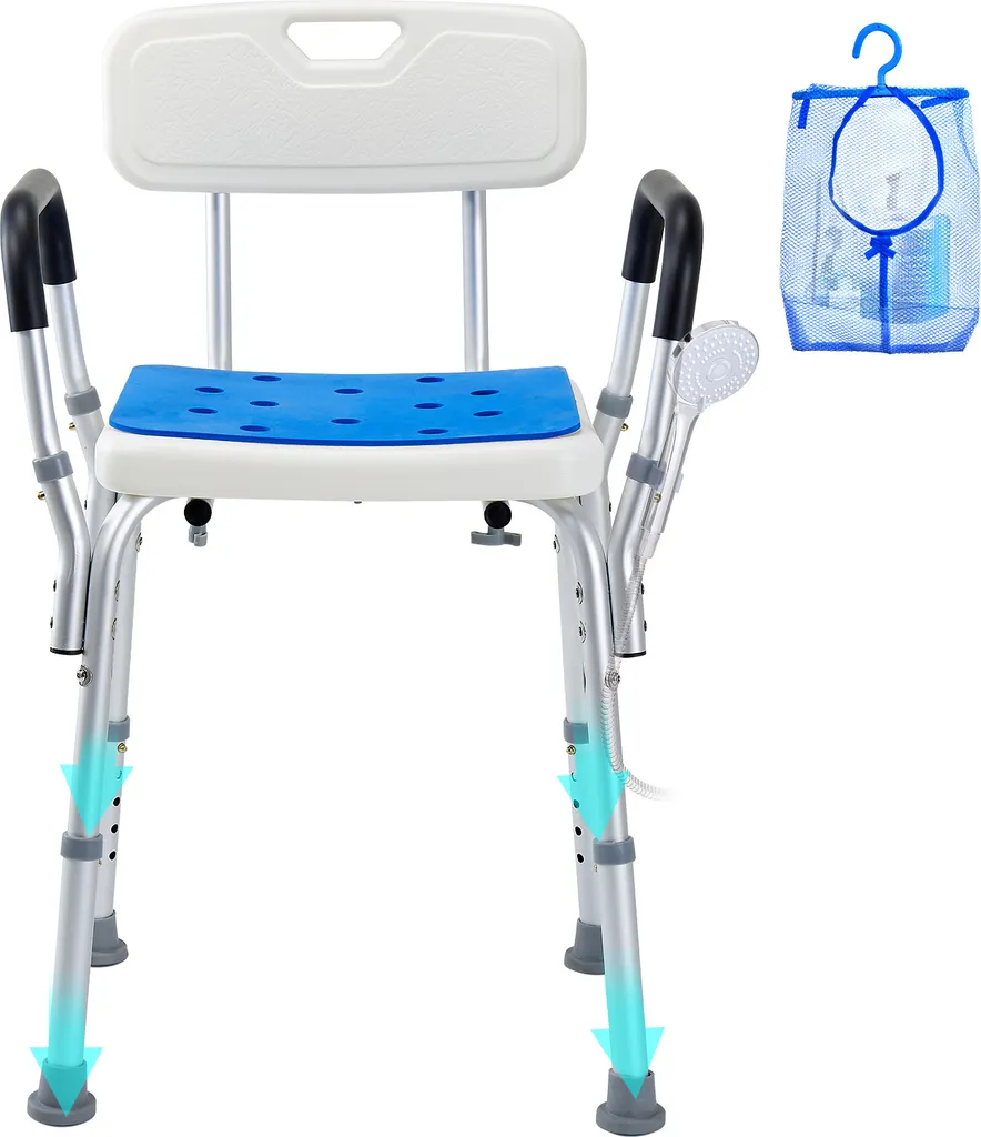 Sedia Doccia VEVOR Ergonomica 200kg - Braccioli e Schienale Comfort