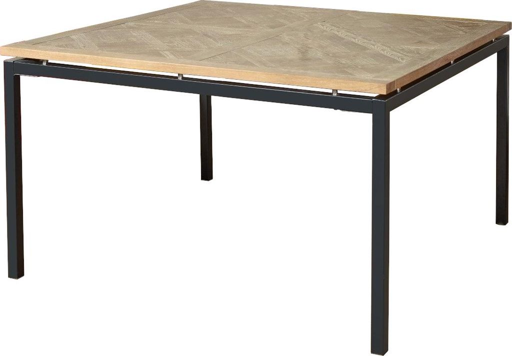 Quadratischer Tisch aus Eiche und Metall für 6/8 Gedecke
