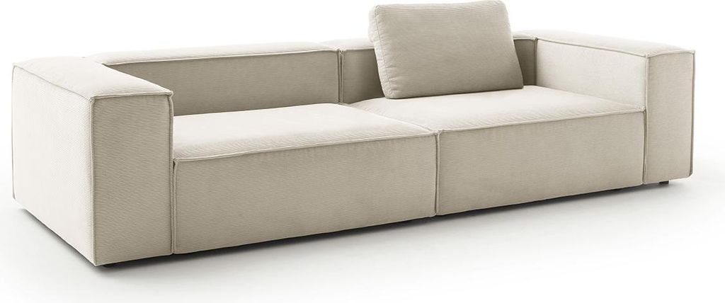 KAWOLA Sofa CARMO 3-Sitzer Feincord weiß