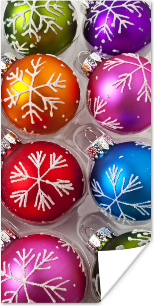 MuchoWow Poster Eine Schachtel mit Weihnachtsschmuck 60x120 cm - Wandschmuck