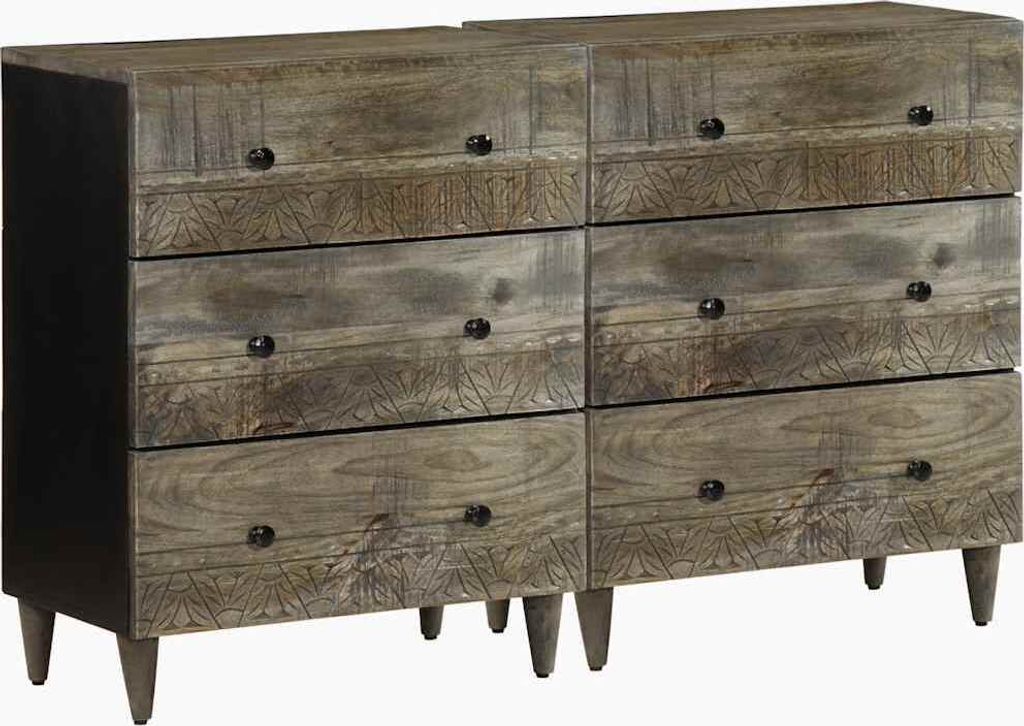 Sideboards 2 Stk. Hellgrau 60x33,5x75 cm Massivholz Mango, Aktenschränke DesignMöbel