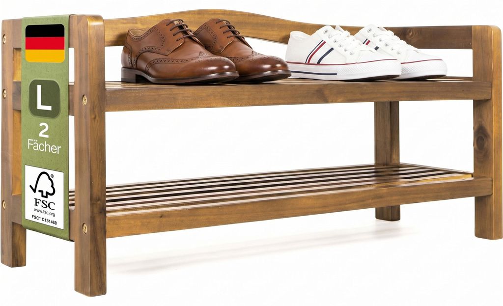 CASARIA® Schuhregal mit 2 Ebenen 75x26x42cm Produktbild 