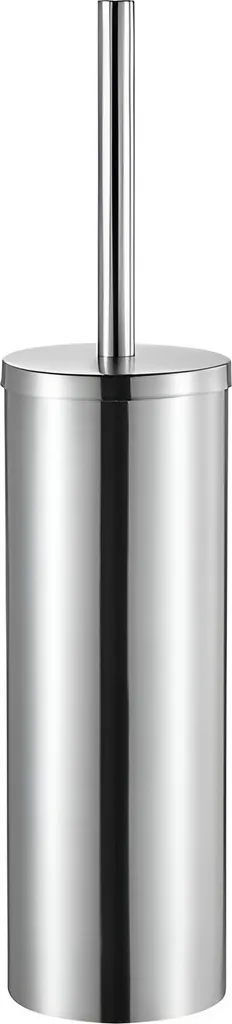 Serviteur de toilette avec brosse WC intégrée en métal chromé brillant