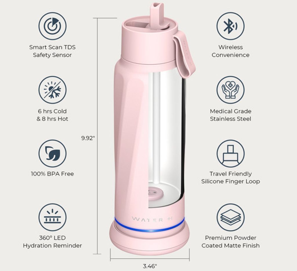 WaterH VITA Smart Trinkflasche Pink