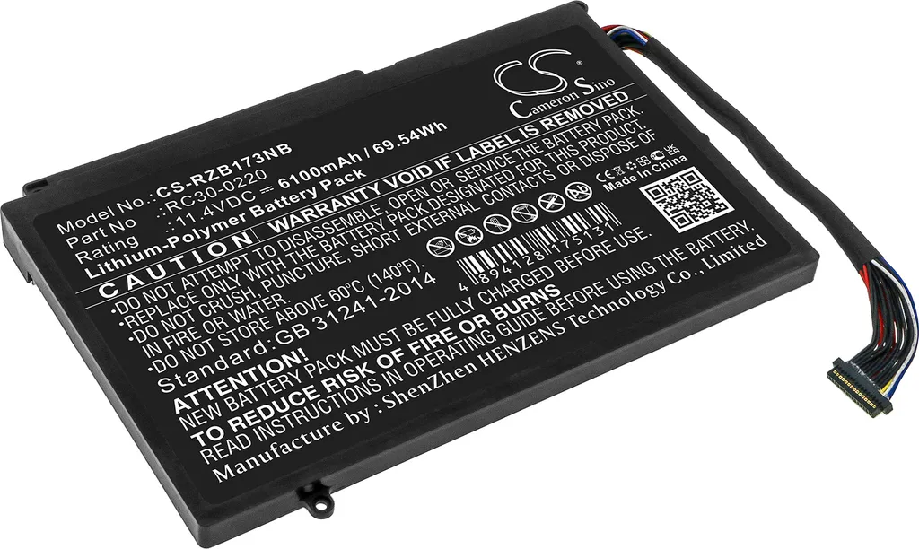 Batterie TECHTEK pour Razer Blade Pro 17 2019 4K UHD et RTX 2060