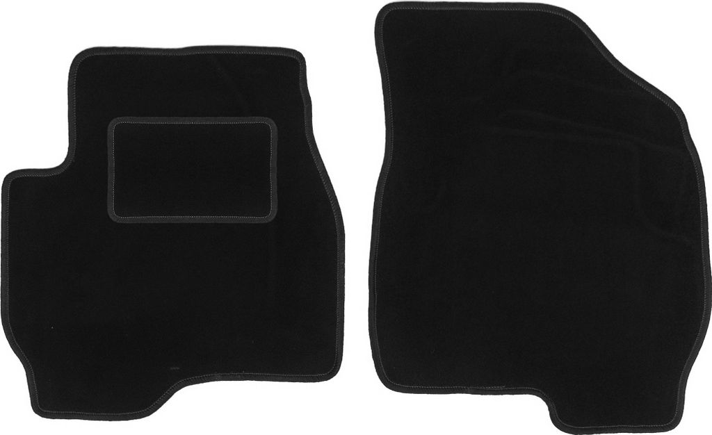 Velours-Fußmatten Vorne passend für Mazda Tribute (SUV, Bj. 2000-2011) – schwarz, passgenau, mit Befestigungen set 2 Stk. - STANDARD