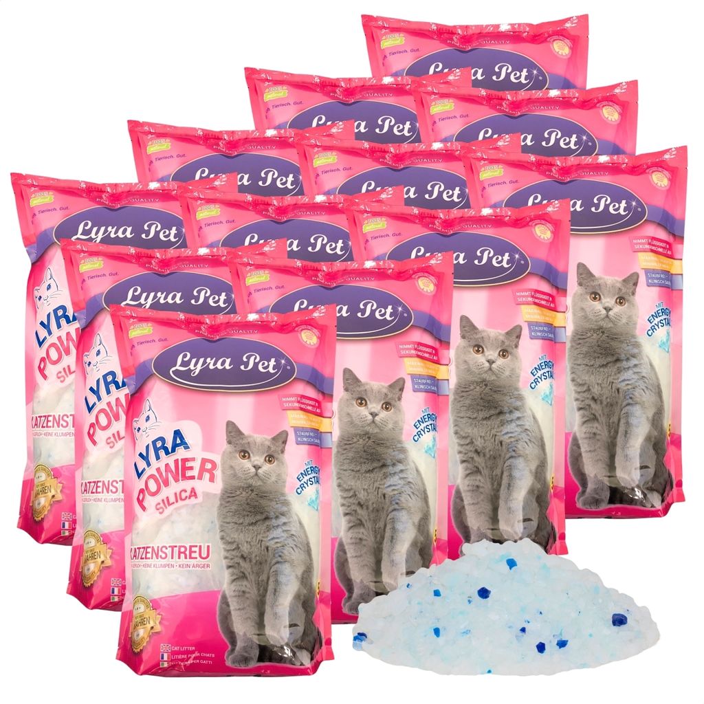 12 x 5 Liter Lyra Pet Lyra Power Silica Silikat Katzenstreu