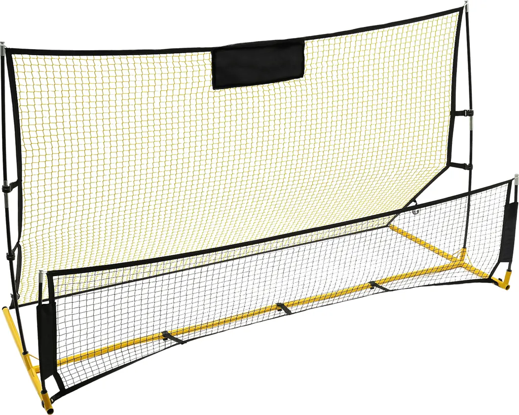 Rebounder de Football avec Filet de But Pliable pour Club et Jardin
