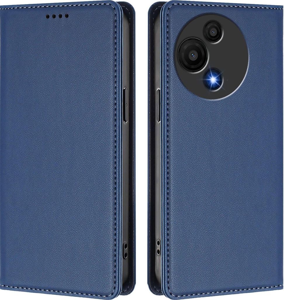Handyhülle für TCL 605 / TCL 60 SE, Kunstleder Klapphülle Stoßfeste Magnetische Hülle mit Ständer Dunkelblau