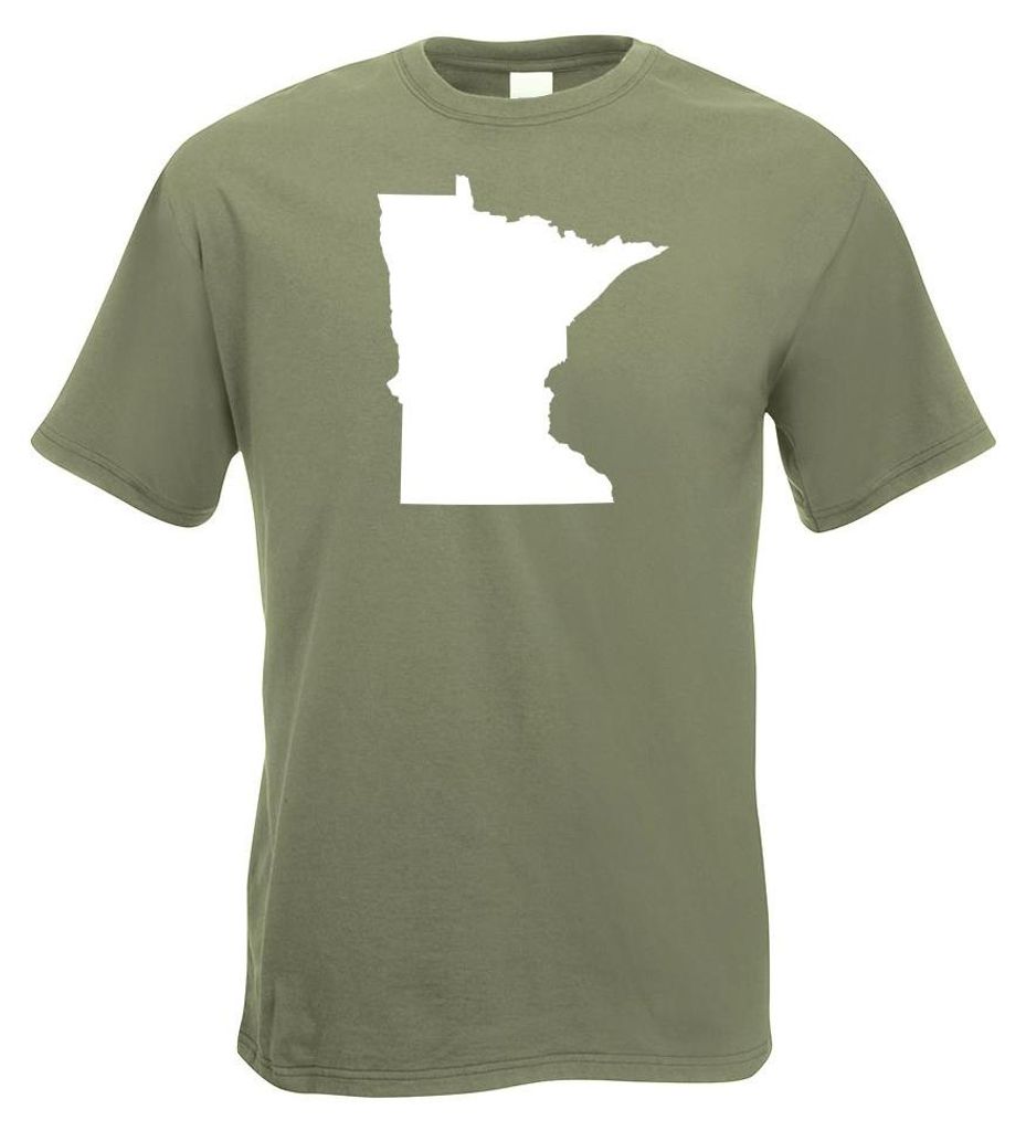 Kiwistar - T-Shirt - Olive - USA - Bundesstaat - Minnesota Herren Funshirt Bedruckt Design Sprüche Spruch Motive - mit Motiv Bedruckt - Funshirt D...