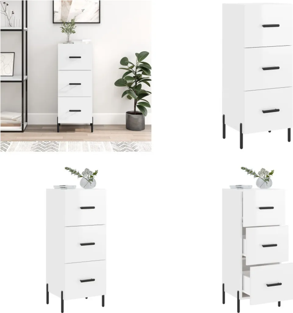 Credenza vidaXL Bianca Lucida 34,5x34x90 cm | Offerta Arredo Casa