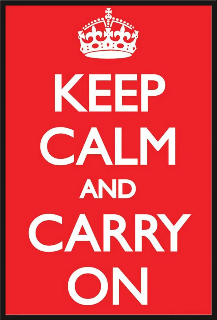 Affiche de motivation Keep Calm and Carry On - Cadre Noir Shinsuke 61x91